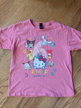 Clara Personalized Hello Kitty Birthday Shirt Age 6